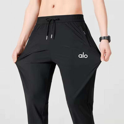 Men's premium 4 Way Lycra Black Alo  Imported Trouser