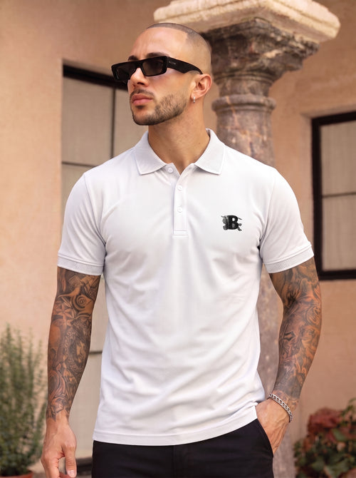 White Premium Cotton PK Polo Shirt Jacquard Rib & Collar