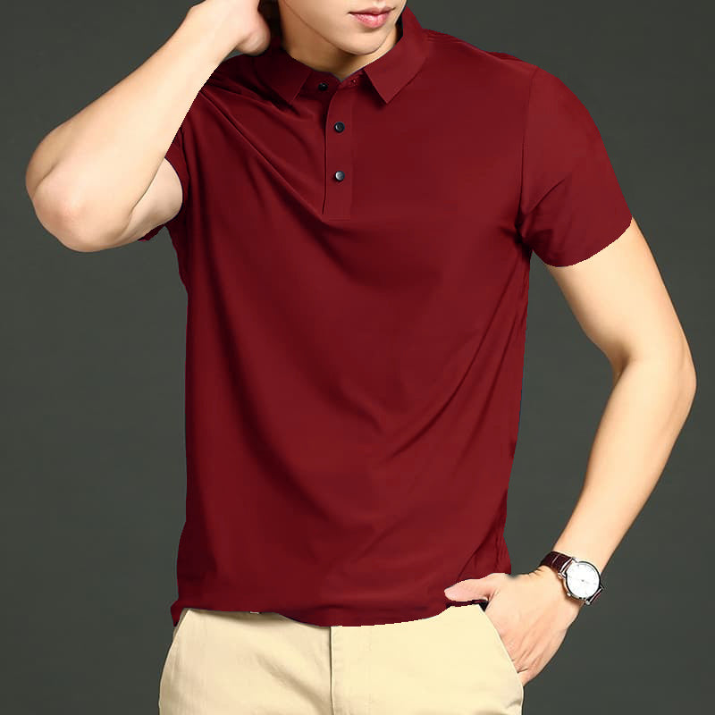 MEN'S IMPORTED ACTIVE RED SEAMLESS 4 WAY LYCRA SHIRT  LV-12