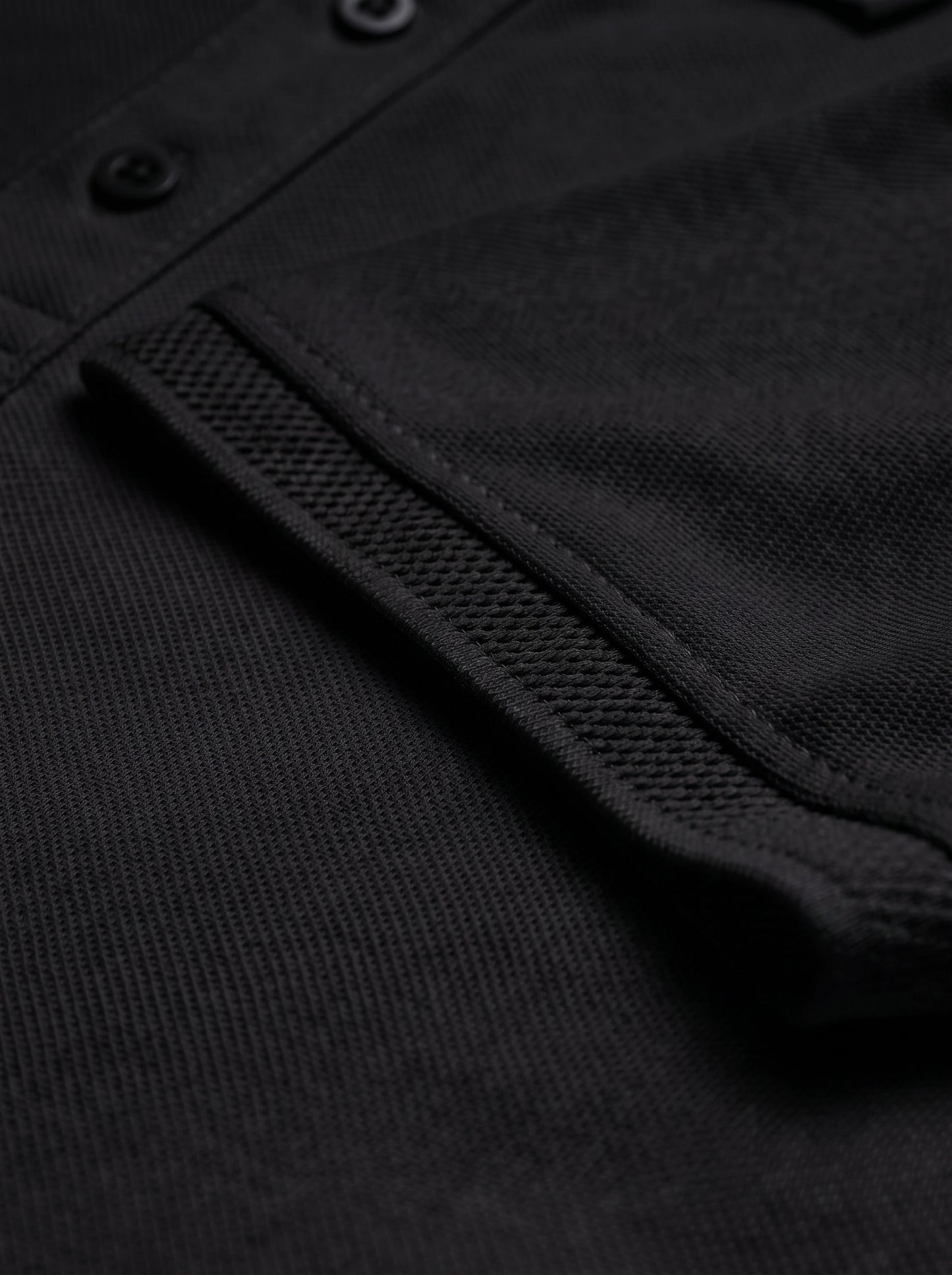 Black Premium Cotton PK Polo Shirt Jacquard Rib & Collar