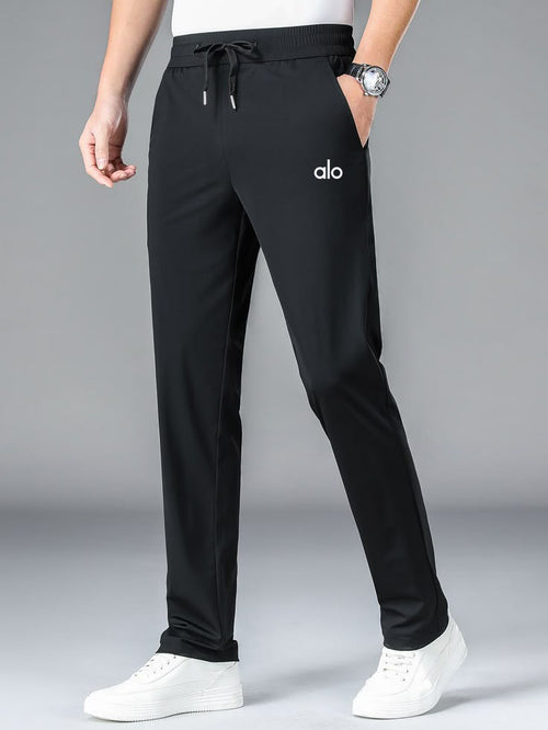 Men's premium 4 Way Lycra Black Alo  Imported Trouser