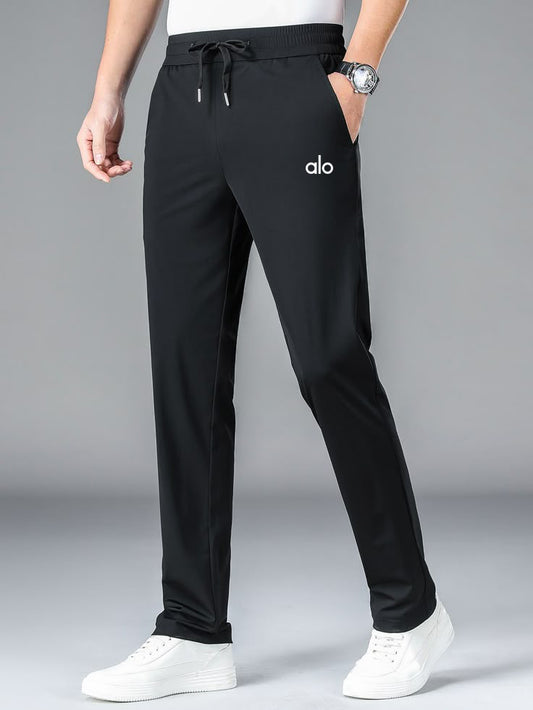 Men's premium 4 Way Lycra Black Alo  Imported Trouser