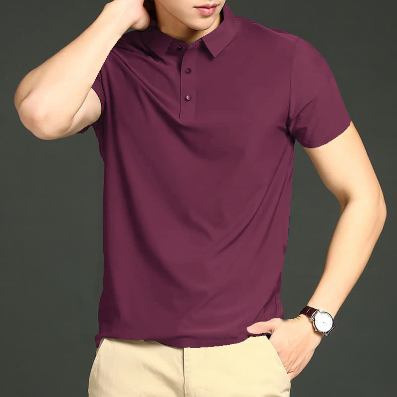 MEN'S IMPORTED DARK MULBERRY SEAMLESS4 WAY LYCRA SHIRT DMS-3