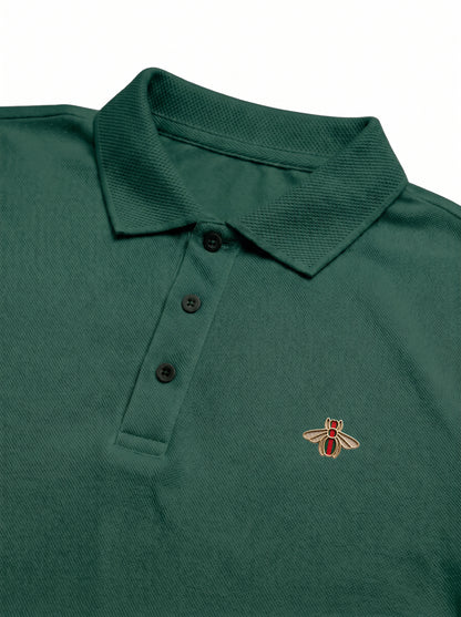 Dark Green Premium Cotton PK Polo Shirt Jacquard Rib & Collar