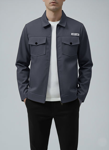 Premium Charcoal Gray  Full Sleeves Cotton Jeans Jacket