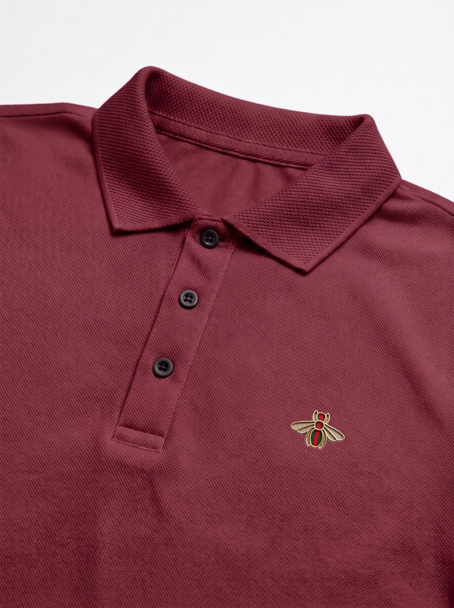 Maroon Premium Cotton PK Polo Shirt Jacquard Rib & Collar