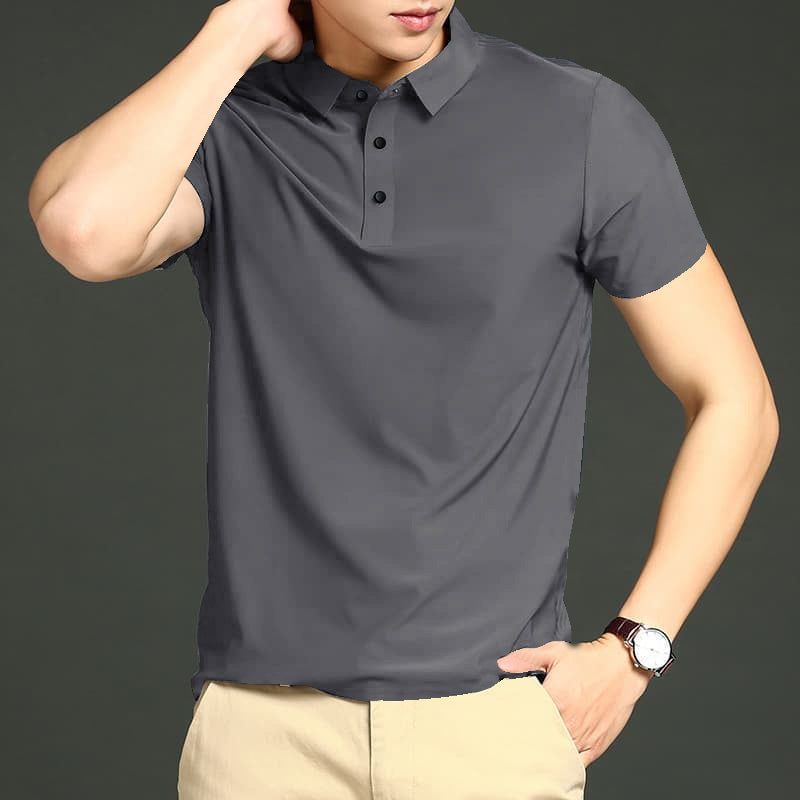 MEN'S IMPORTED LIGHT GRAY SEAMLESS4 WAY LYCRA SHIRT