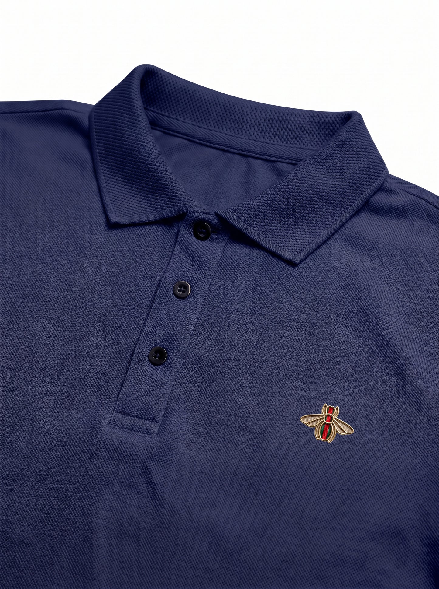 Navy Blue  Premium Cotton PK Polo Shirt Jacquard Rib & Collar