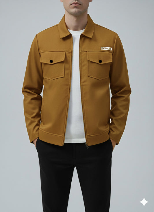 Premium Mustard Brown   Full Sleeves Cotton Jeans Jacket