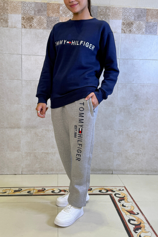 Tommy Hilfiger Rich Blue Imported Cotton Fleece Tracksuit (Male & Female )